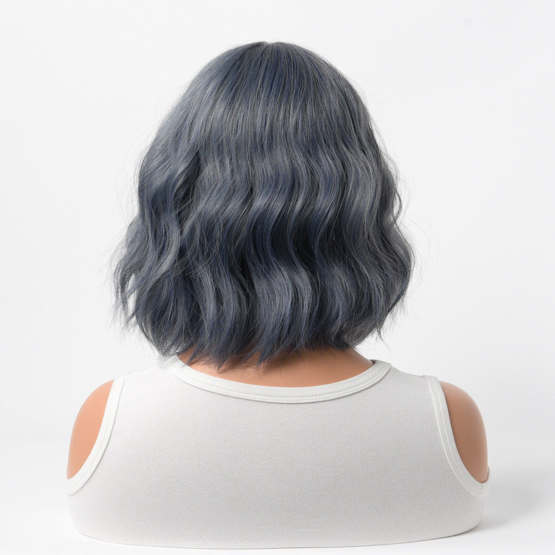 Women's Short Curly Wig In Fog Blue